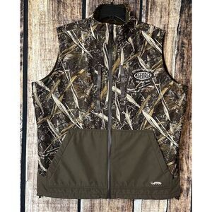 Natural Gear fleece lined Camo Brown Waterfowl Vest Large EUC